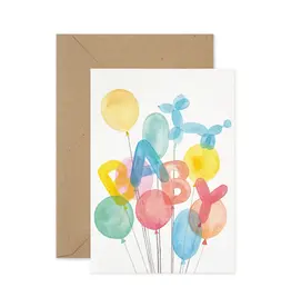 Paper Parade Stationers Wenskaart - Baby Balloons - Dubbele kaart + Envelop