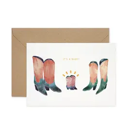 Paper Parade Stationers Wenskaart - Baby Boots - Dubbele kaart + Envelop