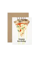 Paper Parade Stationers Wenskaart - Birthday Pizza - Dubbele kaart + Envelop