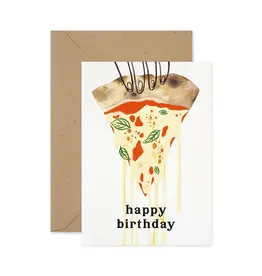 Paper Parade Stationers Wenskaart - Birthday Pizza - Dubbele kaart + Envelop