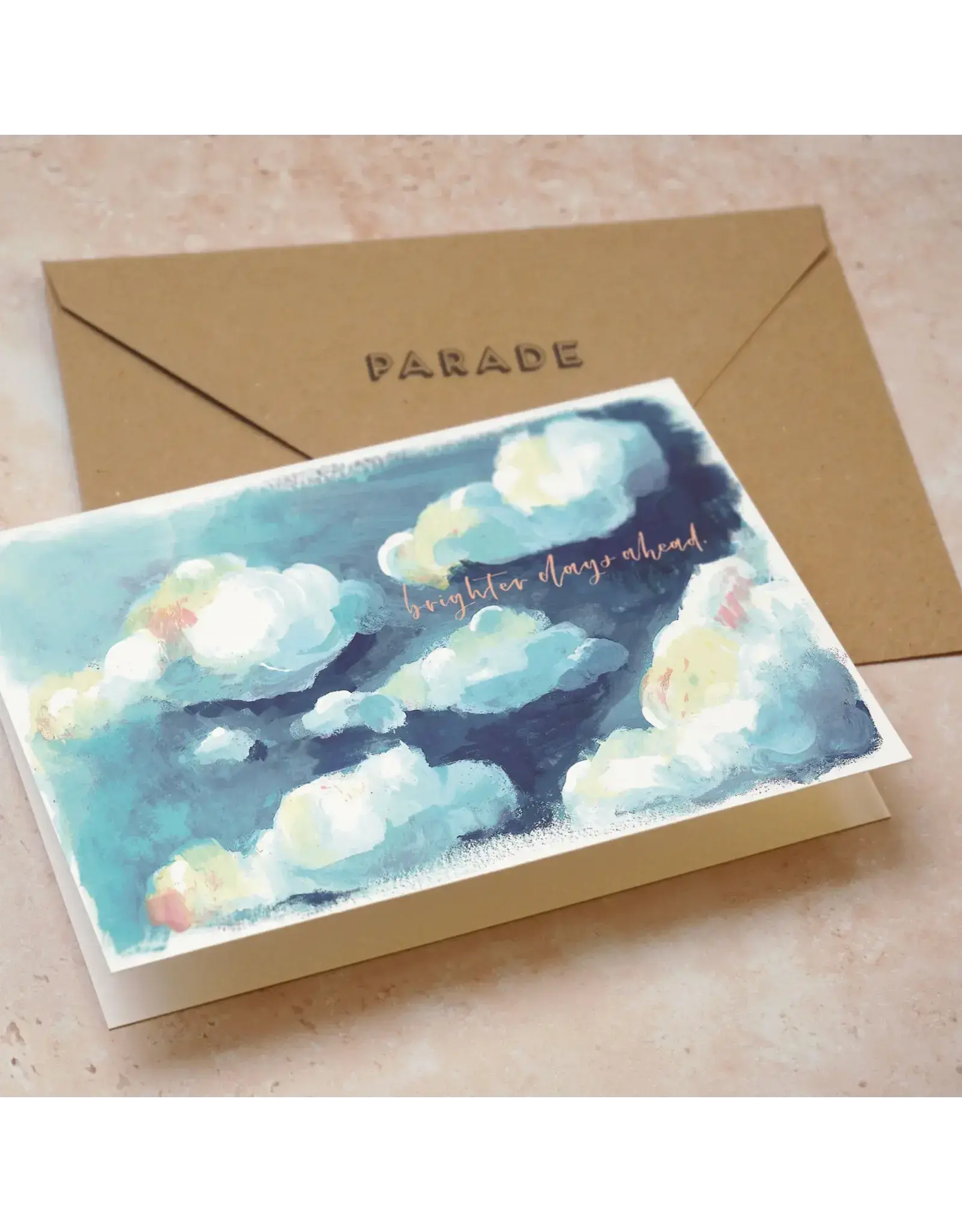 Paper Parade Stationers Wenskaart - Brighter days - Dubbele kaart + Envelop