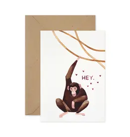 Paper Parade Stationers Wenskaart - Chimpanzee - Dubbele kaart + Envelop