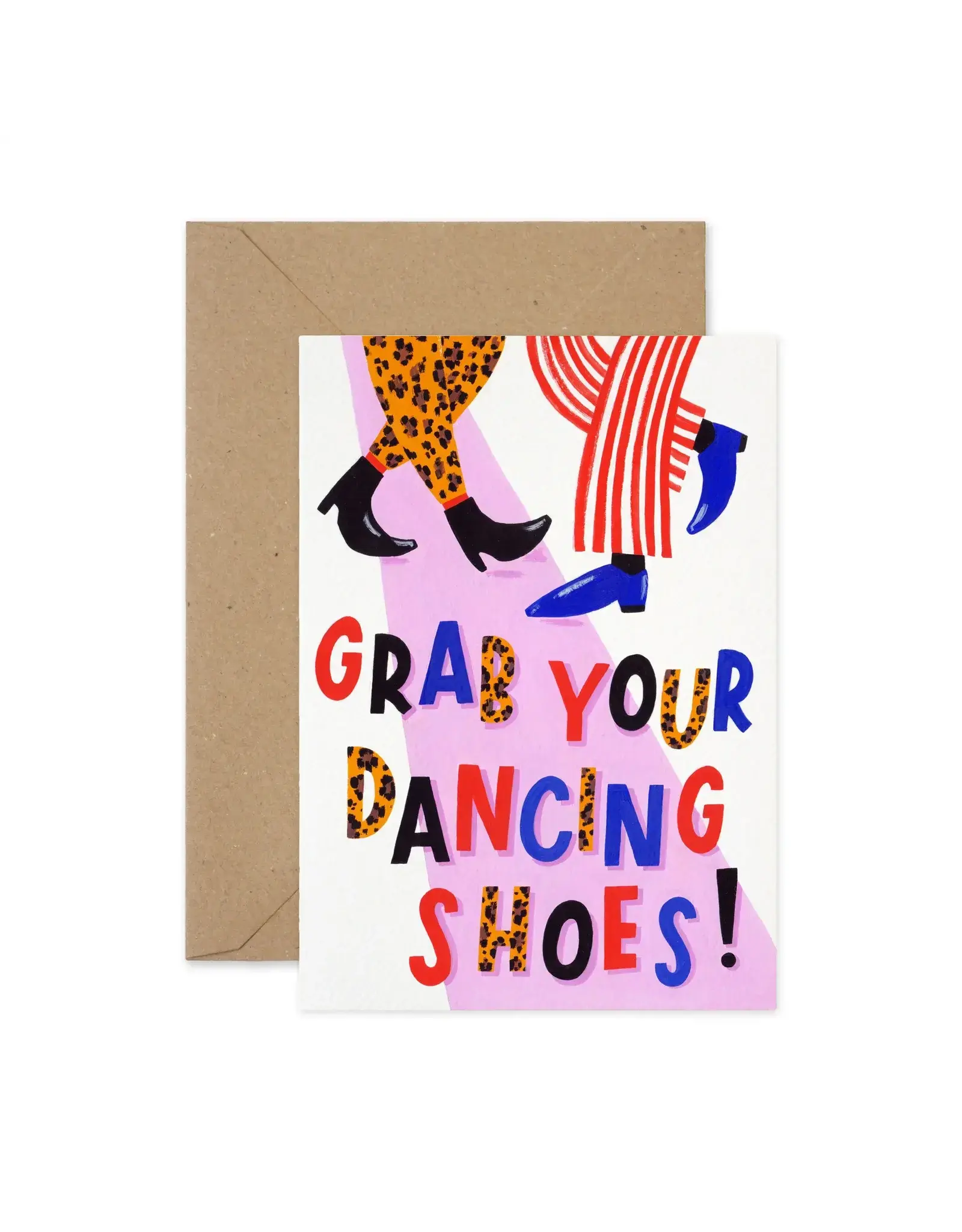 Paper Parade Stationers Wenskaart - Dancing Shoes - Dubbele kaart + Envelop