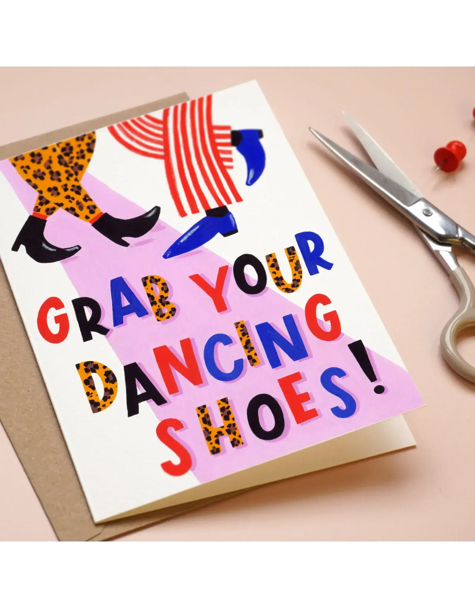 Paper Parade Stationers Wenskaart - Dancing Shoes - Dubbele kaart + Envelop