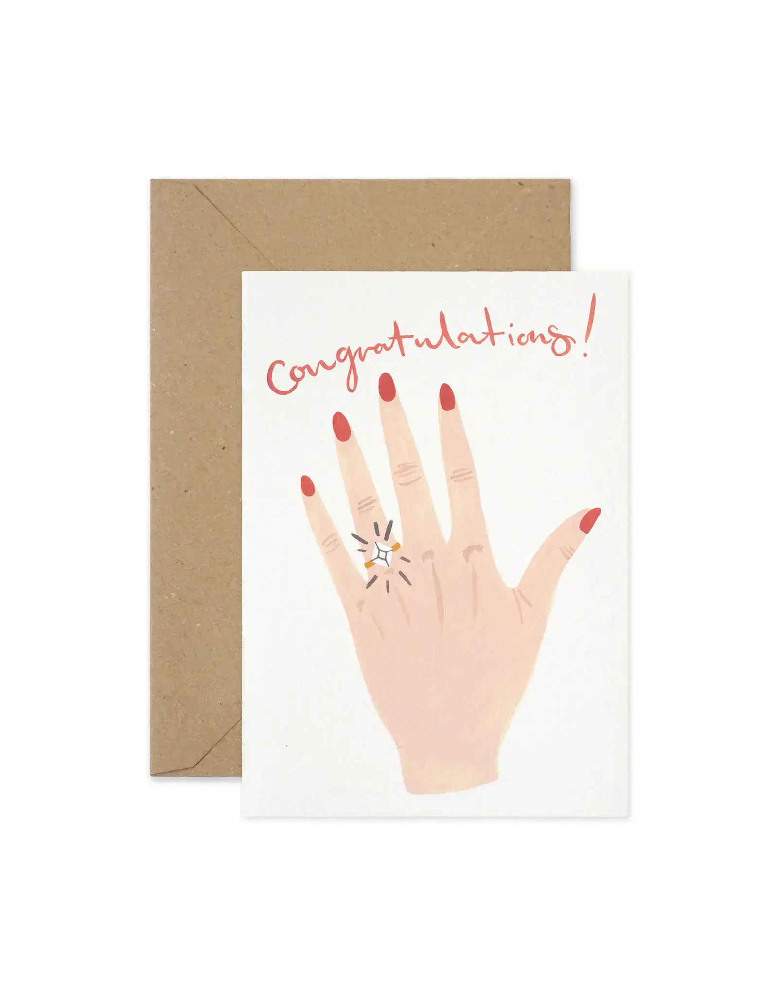 Paper Parade Stationers Wenskaart - Engagement Ring - Dubbele kaart + Envelop