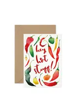 Paper Parade Stationers Wenskaart - Hey Hot Stuff - Dubbele kaart + Envelop