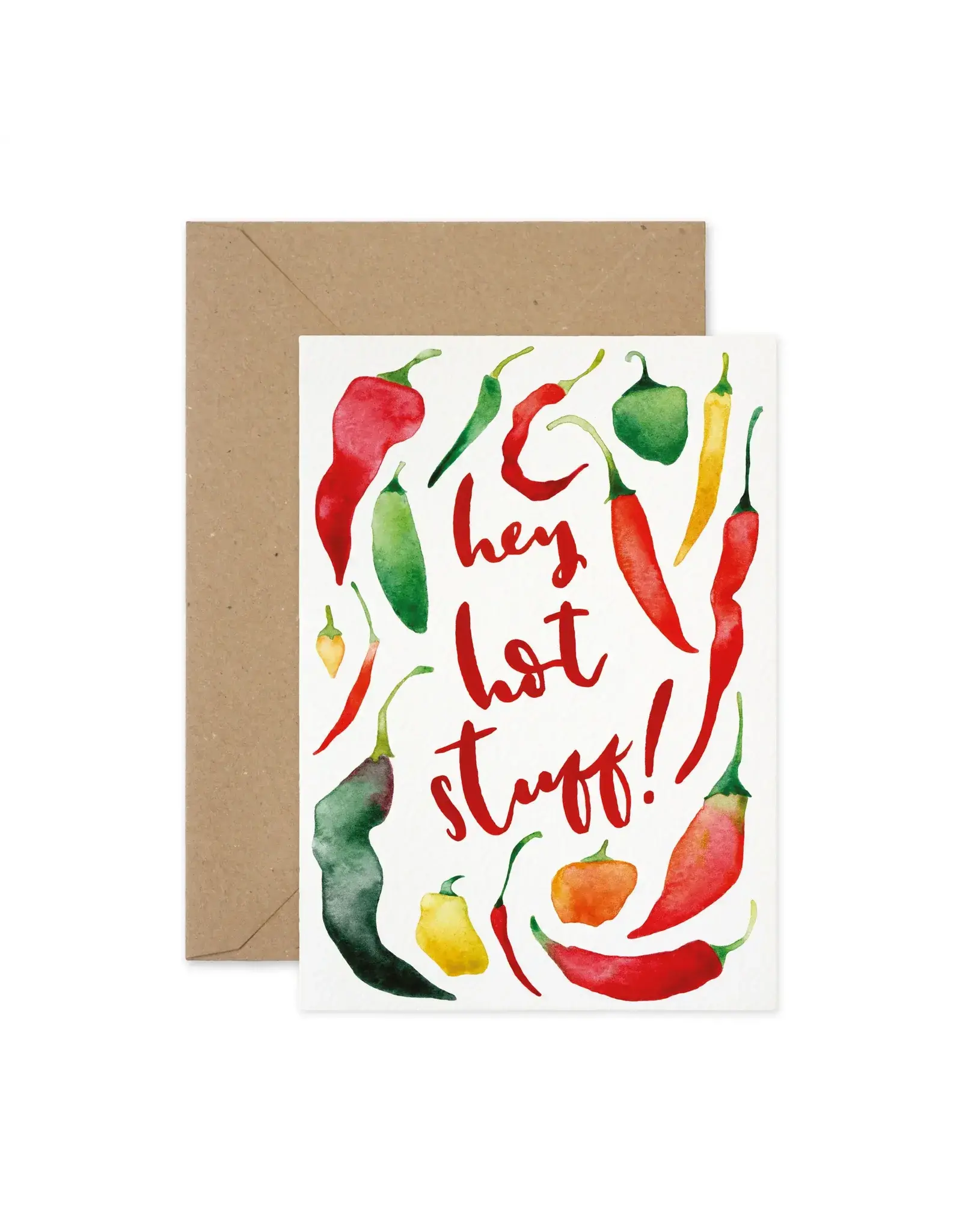 Paper Parade Stationers Wenskaart - Hey Hot Stuff - Dubbele kaart + Envelop