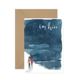 Paper Parade Stationers Wenskaart - i'm here - Dubbele kaart + Envelop