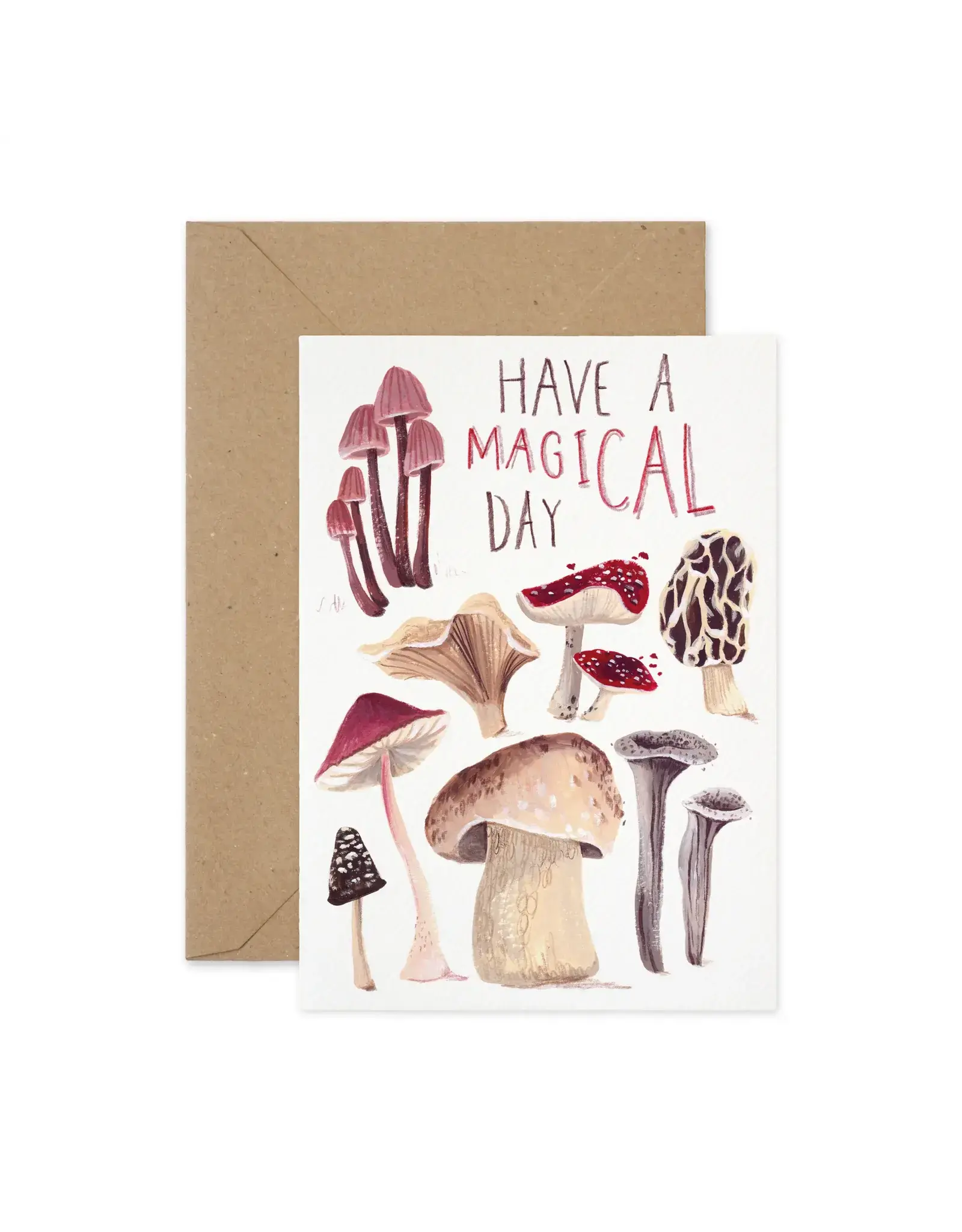 Paper Parade Stationers Wenskaart - Magical Mushrooms - Dubbele kaart + Envelop