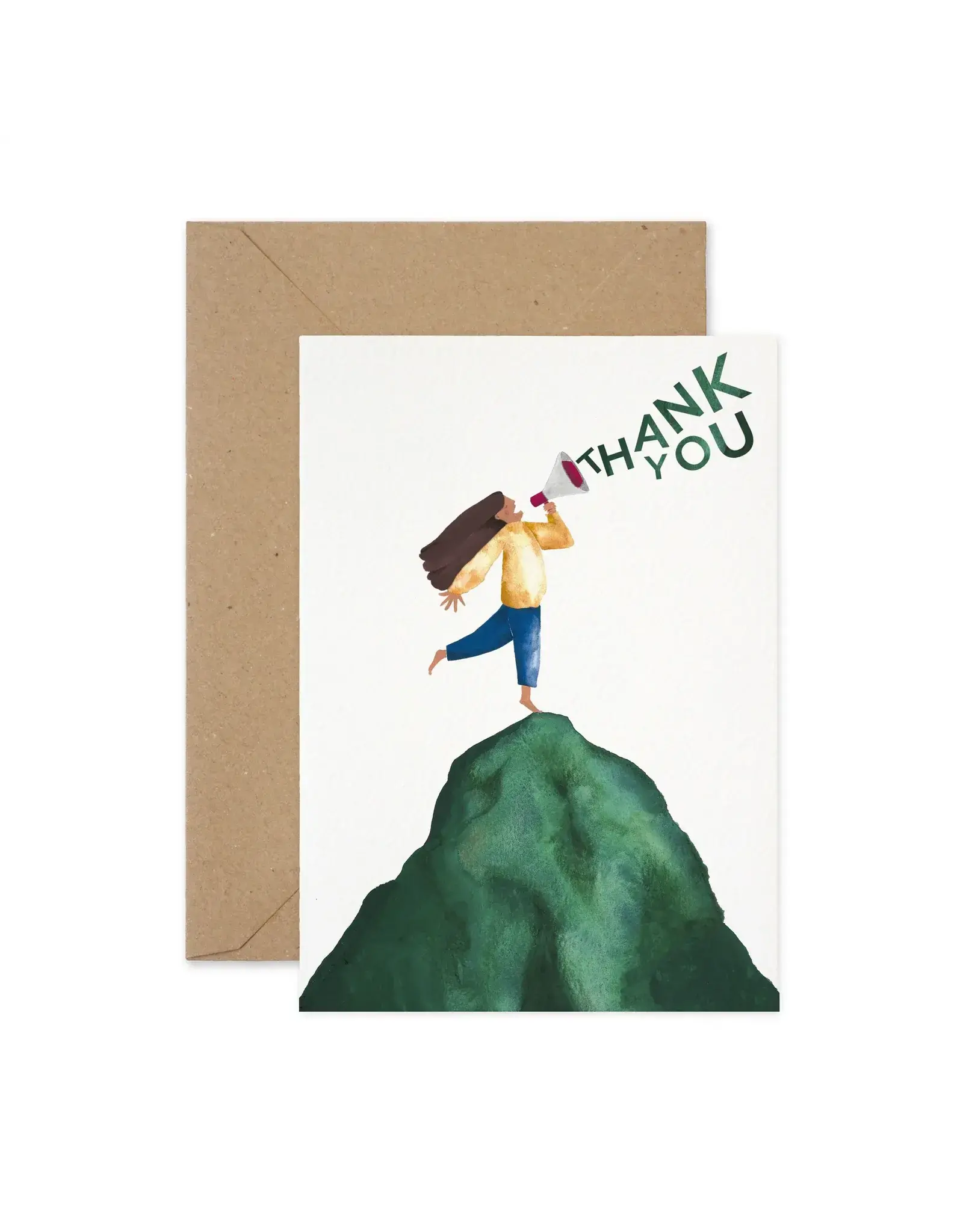Paper Parade Stationers Wenskaart - Mountaintop, Thank you - Dubbele kaart + Envelop