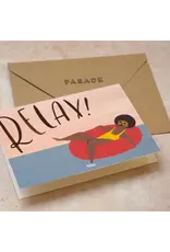 Paper Parade Stationers Wenskaart - Relax! - Dubbele kaart + Envelop