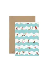 Paper Parade Stationers Wenskaart - Swimming - Dubbele kaart + Envelop