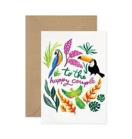 Paper Parade Stationers Wenskaart - Tropical Birds - Dubbele kaart + Envelop