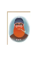 Jade Fisher Wenskaart - Sarcastic Bearded Man Yay - Dubbele kaart + Envelop