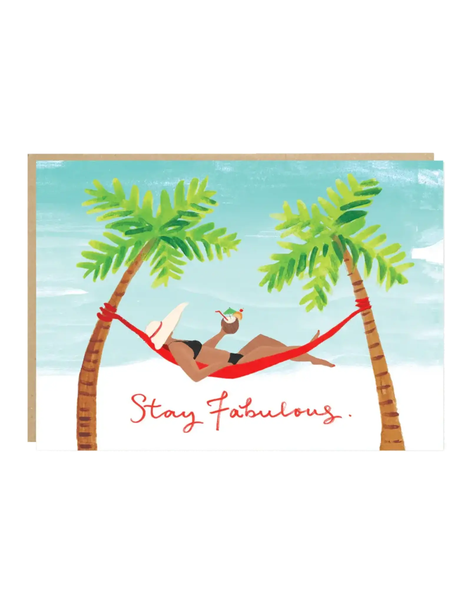 Jade Fisher Wenskaart - Beachy Stay Fabulous - Dubbele kaart + Envelop