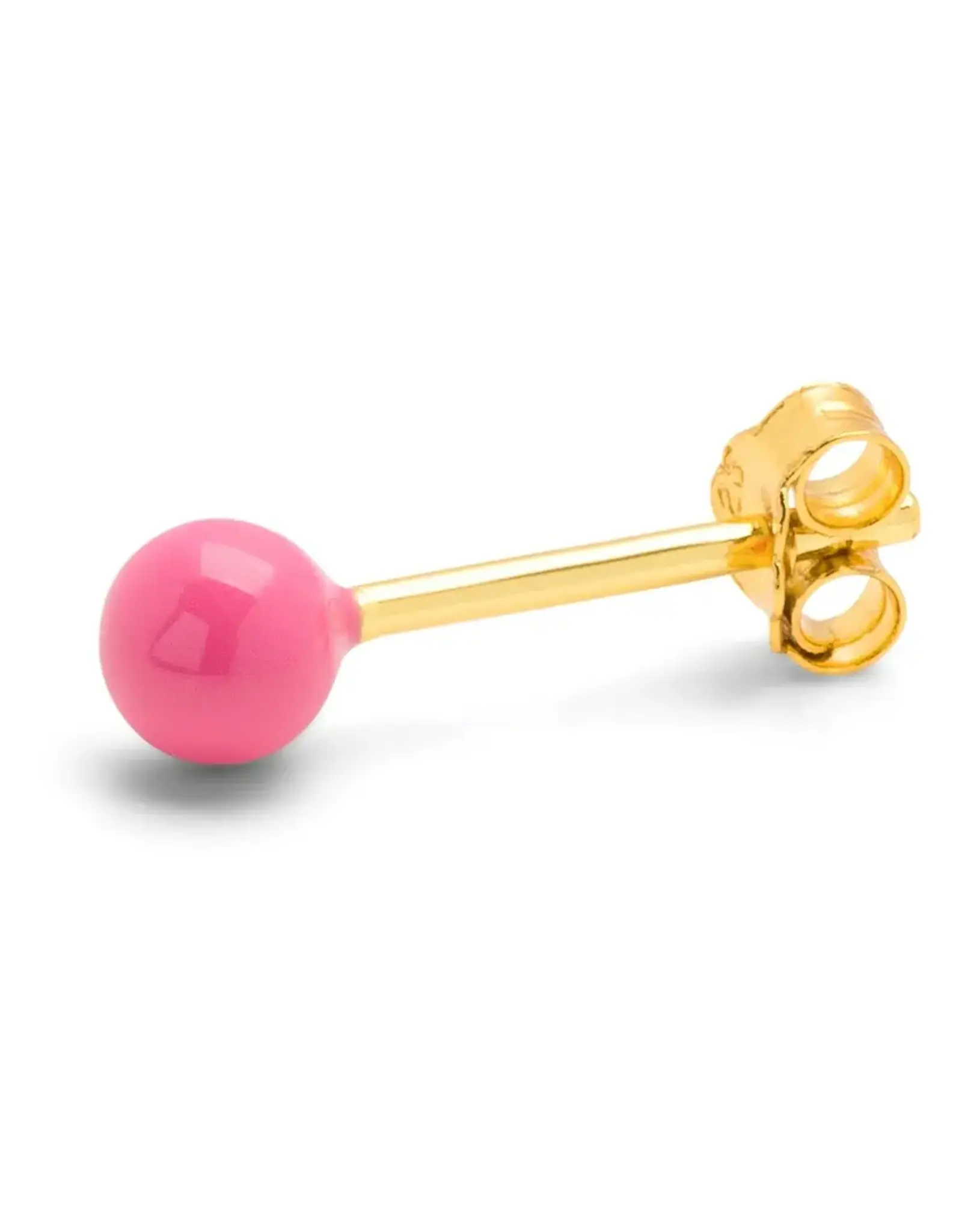 Lulu Copenhagen Oorbel Stud M - Color Ball, Pink - Single - 4mm