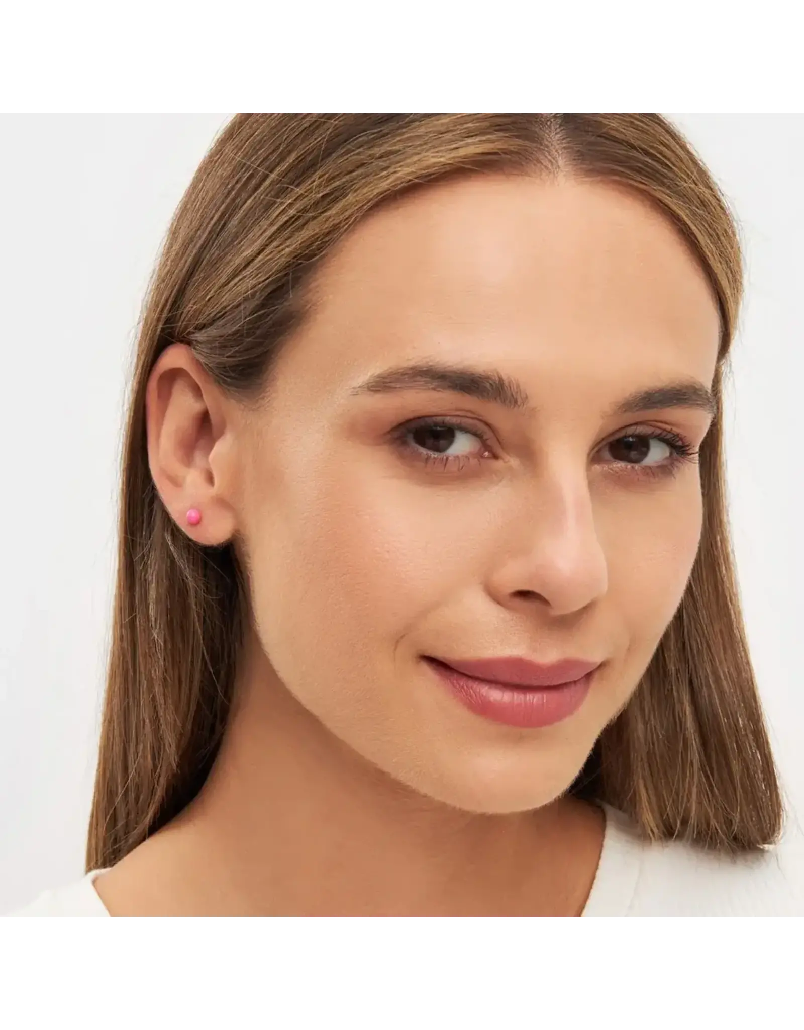 Lulu Copenhagen Oorbel Stud M - Color Ball, Pink - Single - 4mm