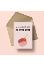 Atelier Moomade Wenskaart - In een èwe kasrolle kookte de beste soepe - Postkaart + Envelop