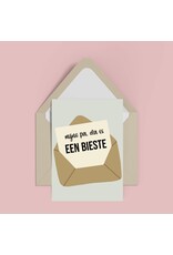 Atelier Moomade Wenskaart - Mijne pa da es een bieste - Postkaart + Envelop