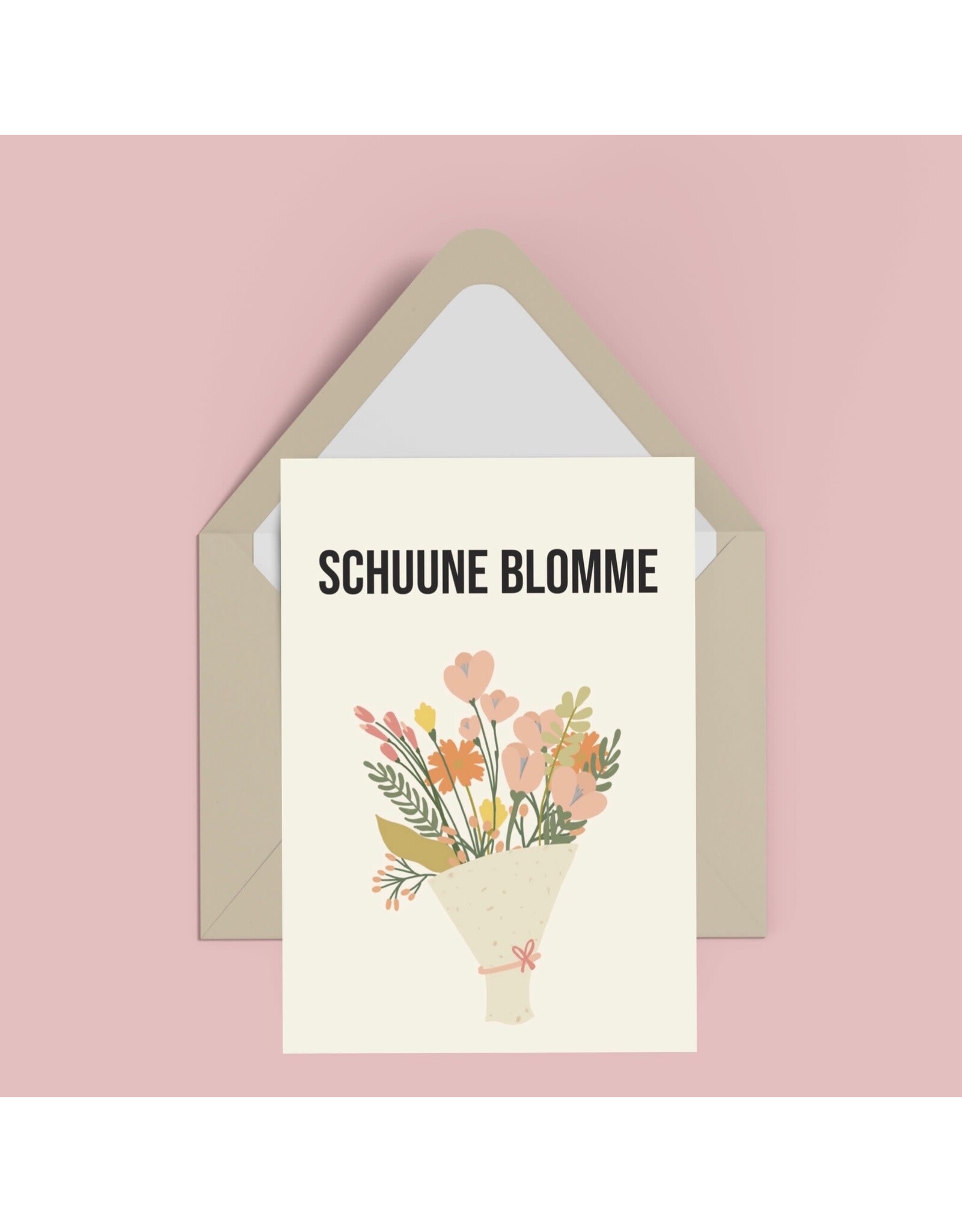 Atelier Moomade Wenskaart - Schuune blomme - Postkaart + Envelop