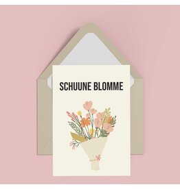 Atelier Moomade Wenskaart - Schuune blomme - Postkaart + Envelop