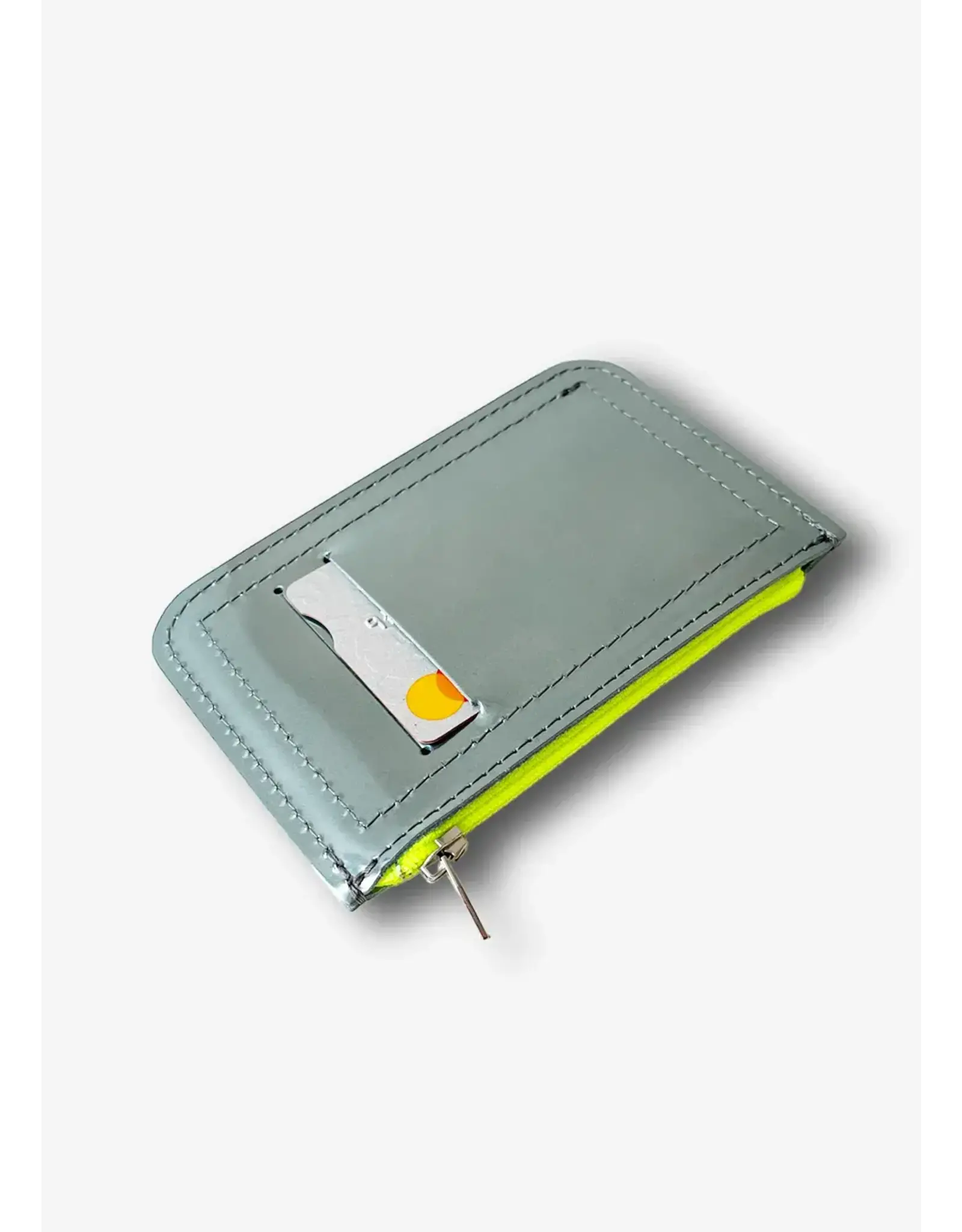 Puc Easy Wallet, Metallic silver - Neon yellow