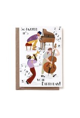 Reddish Design Wenskaart - Jazz Trio - Dubbele kaart + Envelope - 10 x 15cm