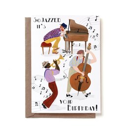 Reddish Design Wenskaart - Jazz Trio - Dubbele kaart + Envelope - 10 x 15cm