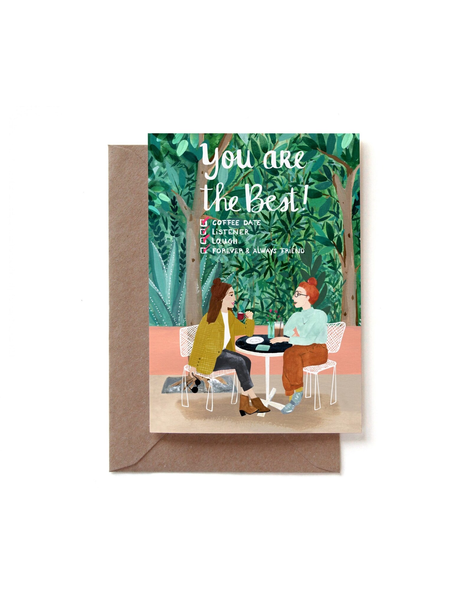 Reddish Design Wenskaart - You are the best friend - Dubbele kaart + Envelop