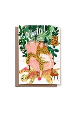 Reddish Design Wenskaart - Go Wild Birthday - Dubbele kaart + Envelop