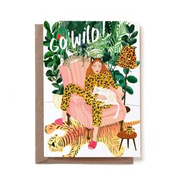 Reddish Design Wenskaart - Go Wild Birthday - Dubbele kaart + Envelop