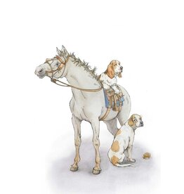 DMC illustrations Wenskaart - Horse and Hounds - Dubbele kaart + Envelop