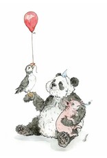 DMC illustrations Wenskaart - Panda - Dubbele kaart + Envelop