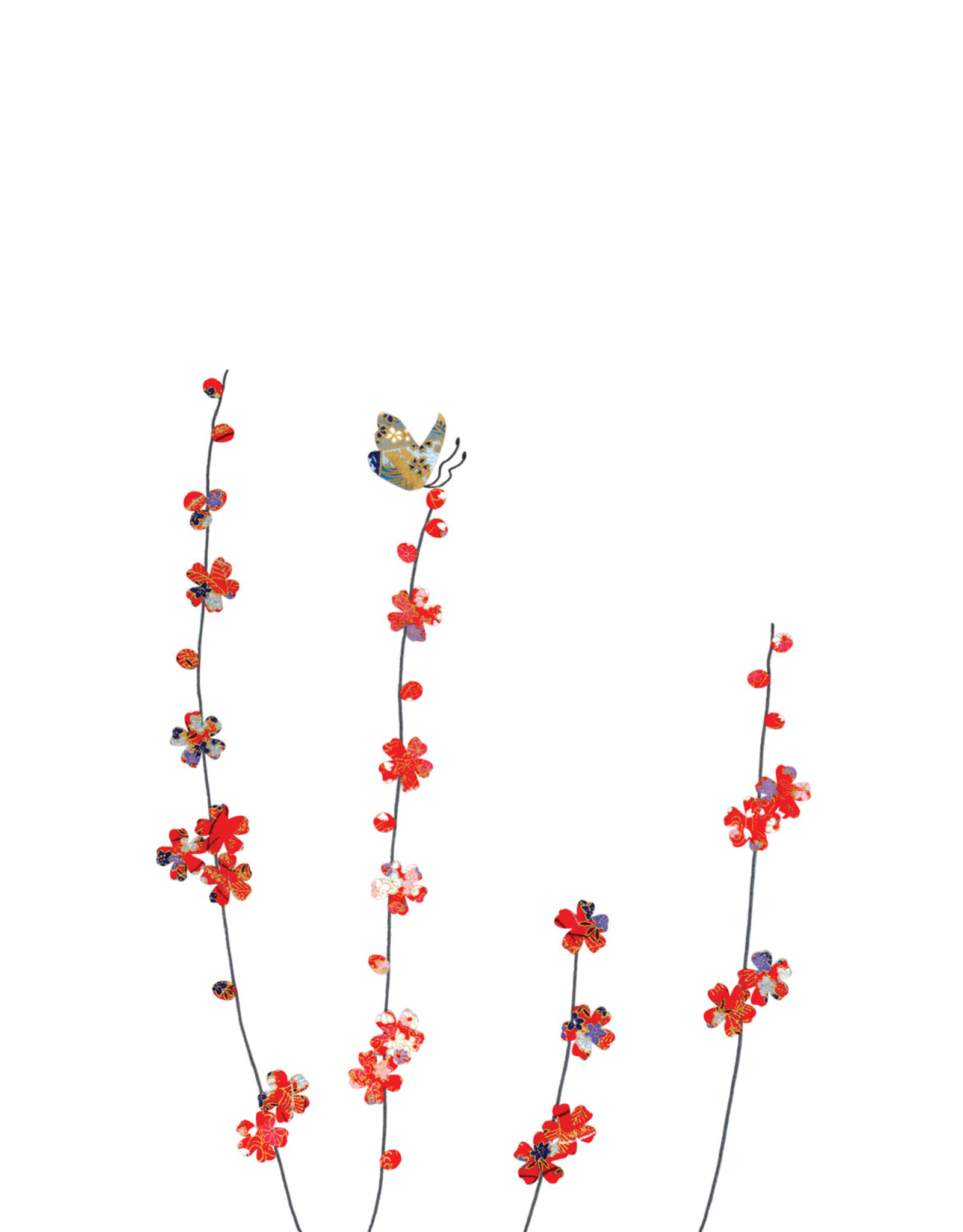 Eloise Hall Wenskaart - Butterfly & blossom - Dubbele Kaart + Envelop