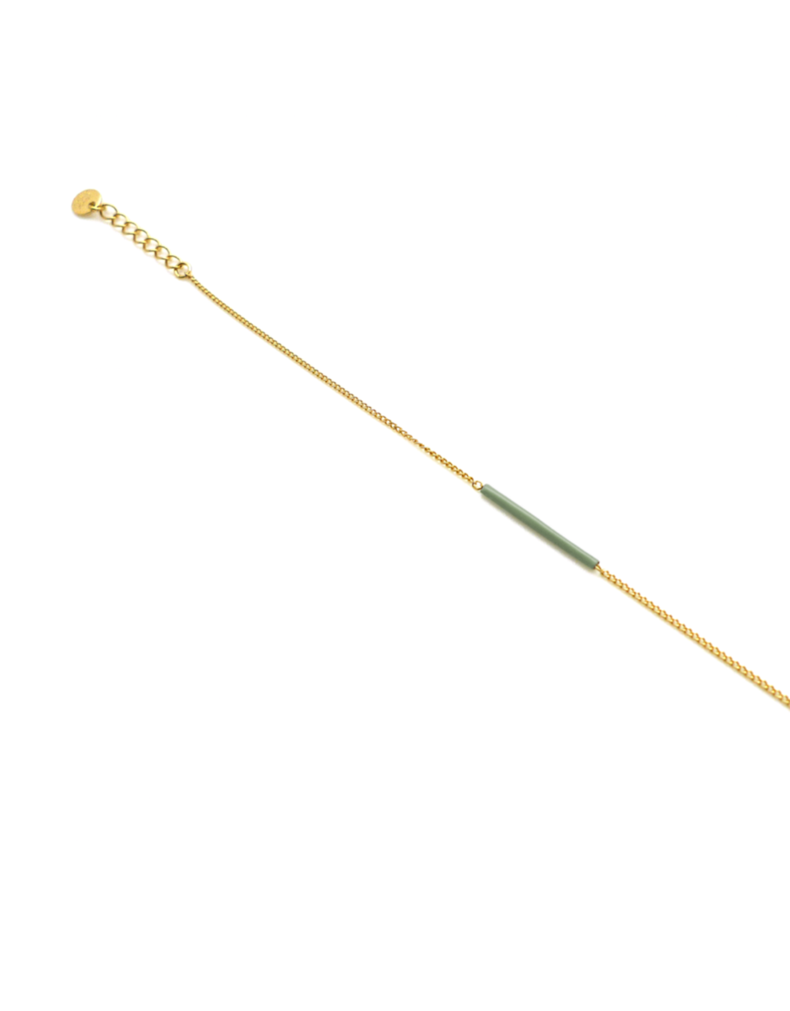 Nadja Carlotti Armband Sparkle - Ocre - Messing verguld  - Lengt 16 cm + 2 cm - Tube 2 x 0,2 cm