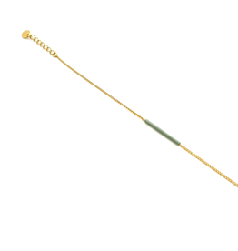 Nadja Carlotti Armband Sparkle - Ocre - Messing verguld  - Lengt 16 cm + 2 cm - Tube 2 x 0,2 cm