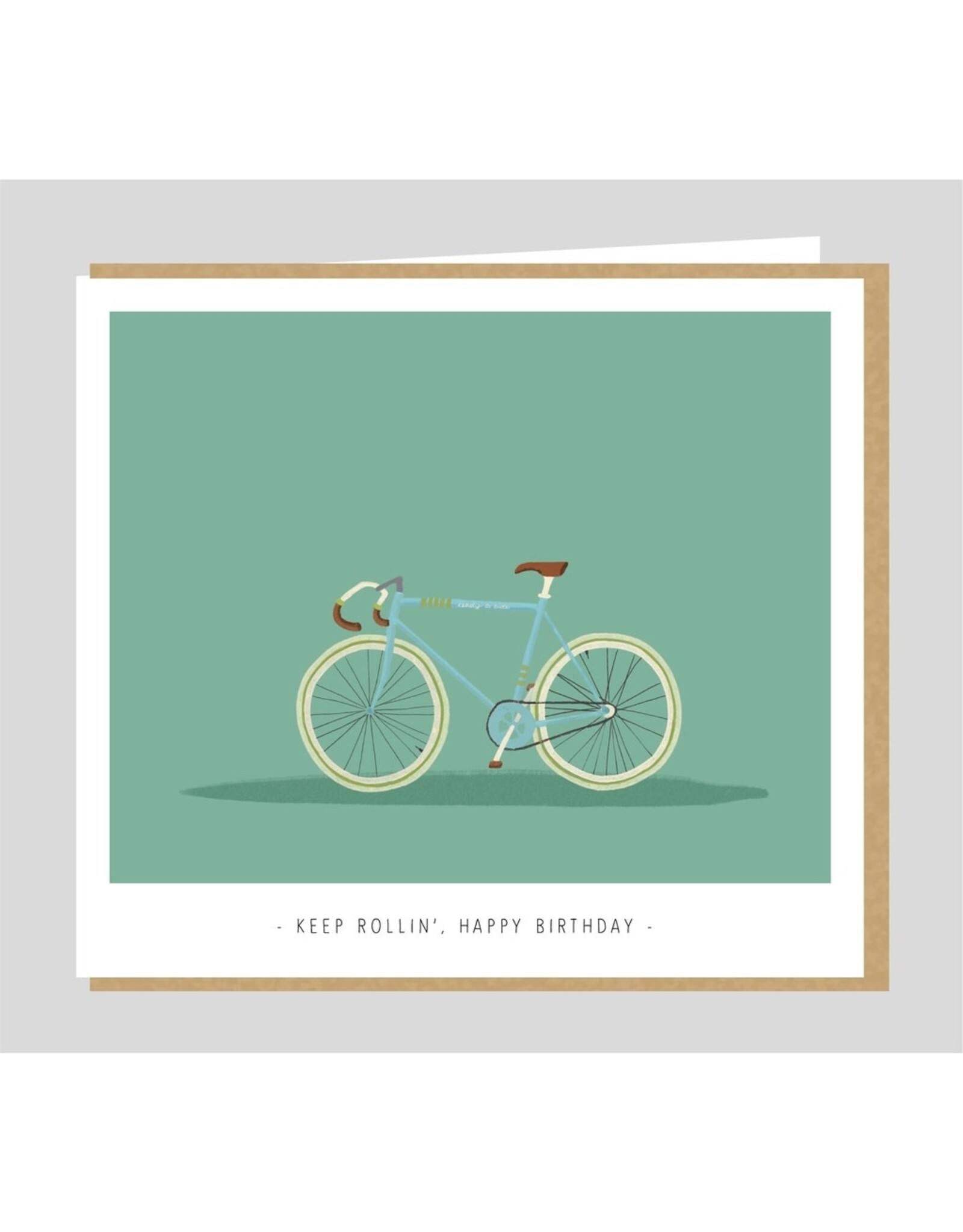 Studio Mie Wenskaart - Fiets, Keep rollin', Happy Birthday - Dubbele kaart + Envelop