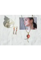 Murielle Perrotti Oorbel MP - Macha - Kristal, Toermalijn en Kwarts - Goud Roze - Sym