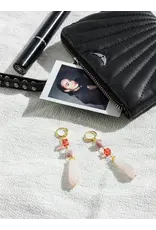 Murielle Perrotti Oorbel MP - Macha - Kristal, Toermalijn en Kwarts - Goud Roze - Sym