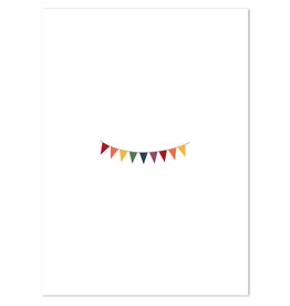 Happy Few Wenskaart - Vlaggetjes - Postkaart + Envelop