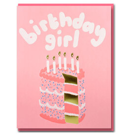 Joyful Wenskaart - Pink Cake - Dubbele kaart + Envelop