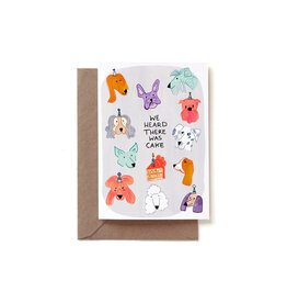 Reddish Design Wenskaart - Doggy Bday Cake - Dubbele kaart + Envelop