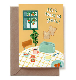 Reddish Design Wenskaart - Let's Toast to you - Dubbele kaart + Envelop
