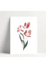 Poussière des rues Wenskaart - Tulipe Rose - Postkaart + Envelop