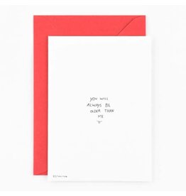 Studio Flash Wenskaart - Older than me - Letterpress Kaart + Envelop