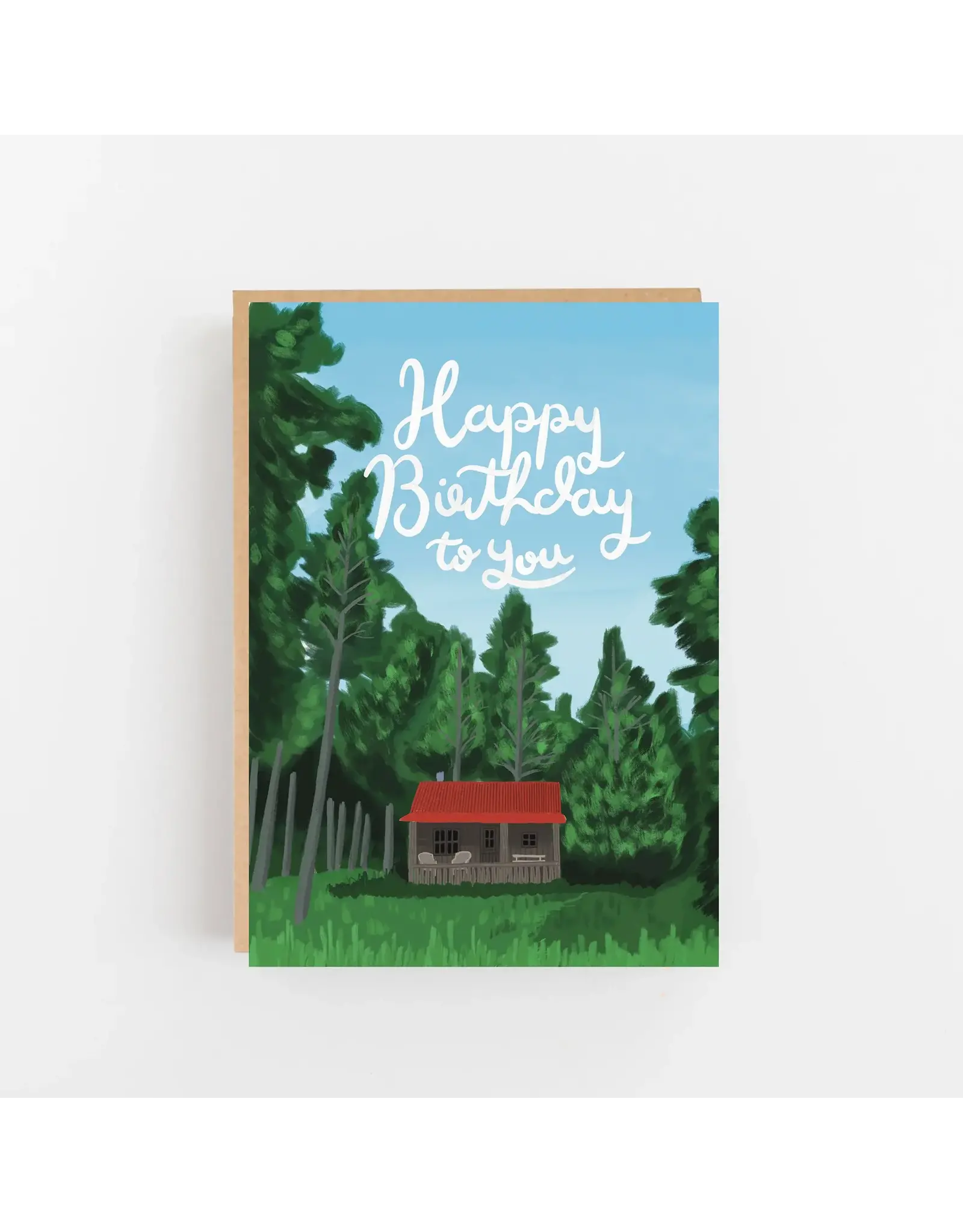 Lomond Paper Co Wenskaart - Cabin, Happy birthday to you - Dubbele kaart + Envelop