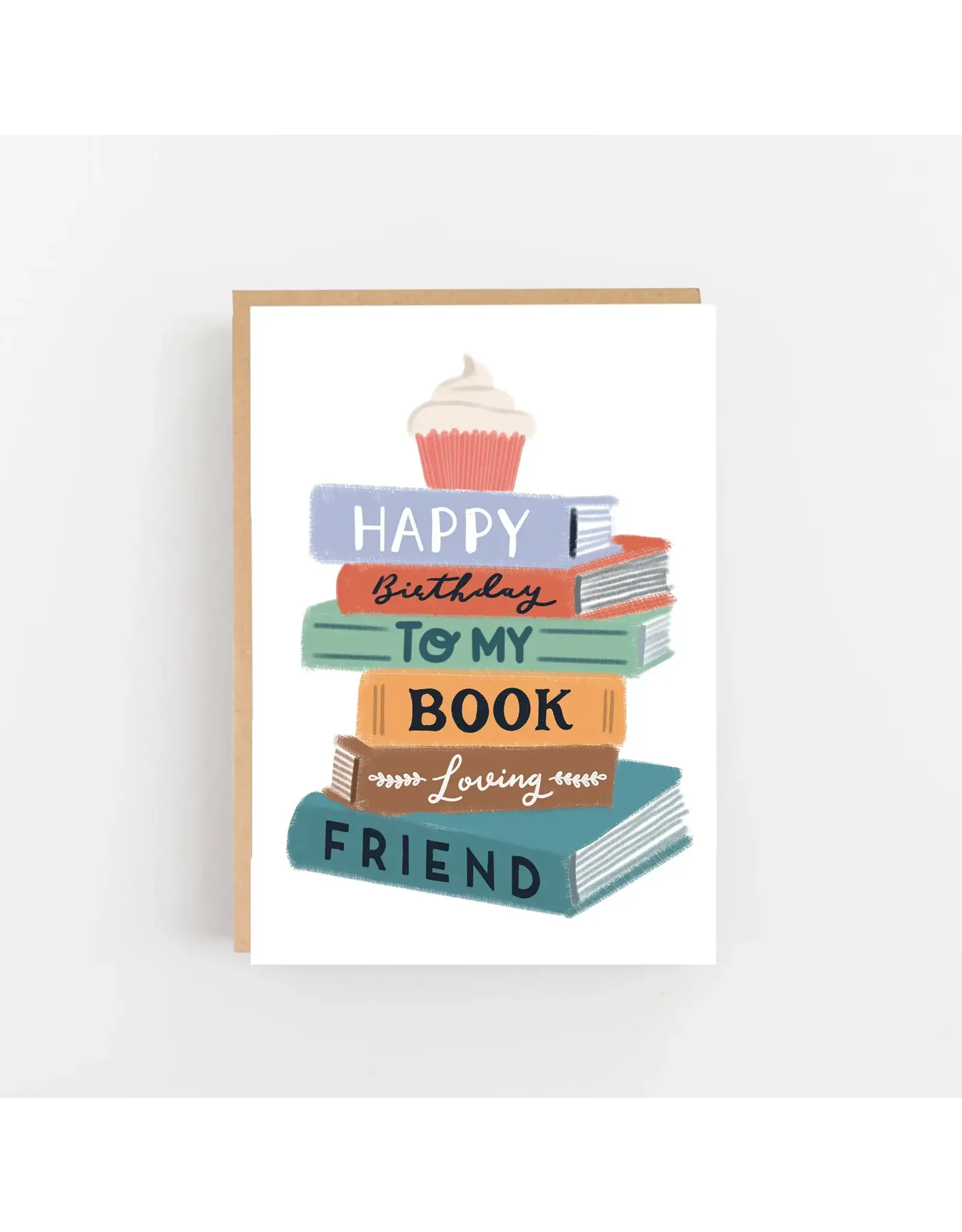 Lomond Paper Co Wenskaart - Happy Birthday to my book loving friend - Dubbele kaart + Envelop