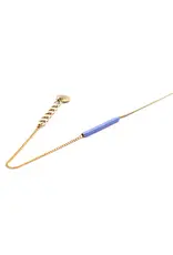 Nadja Carlotti Armband Stella - Lila Blauw  - Messing verguld  - Lengt 16 cm + 2 cm - Tube 2 x 0,2 cm