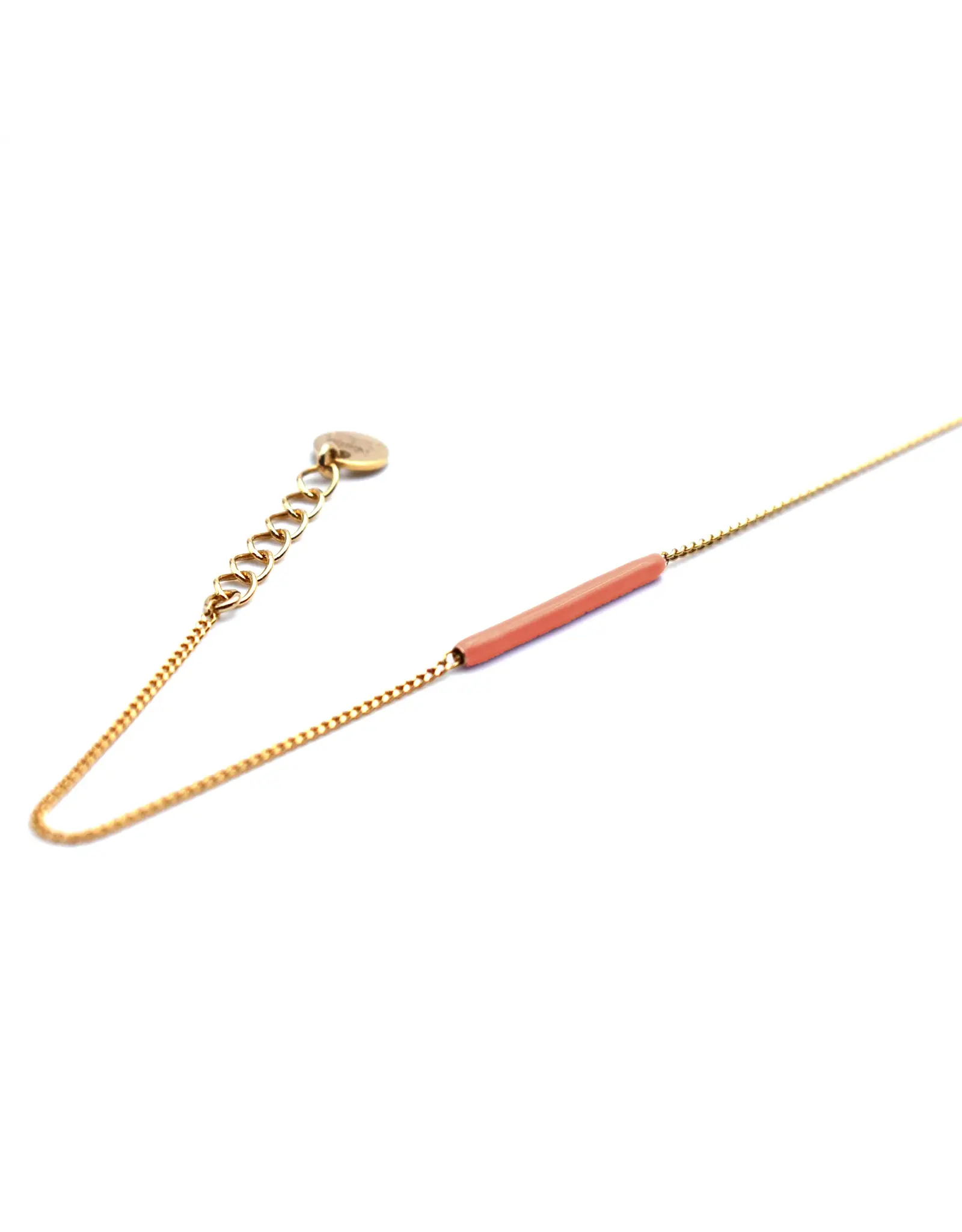Nadja Carlotti Armband Stella - Rose - Messing verguld  - Lengt 16 cm + 2 cm - Tube 2 x 0,2 cm