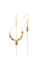 Murielle Perrotti Oorbel MP - Pierre - Creool & Ketting - Goud Caramel - Asym